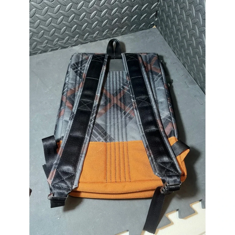 OGIO Covert Backpack Mens OS Orange Gray Plaid Style 111066 Laptop Tech Bag